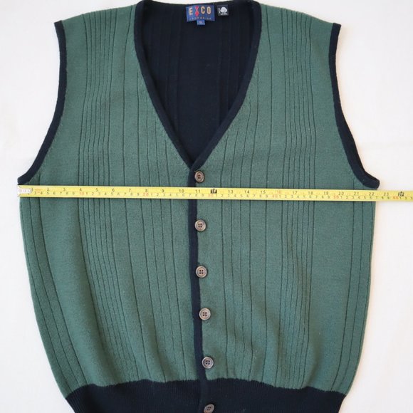 Vintage Exco Crocodile Wool Button Up Vest, Size Large - Picture 11 of 12